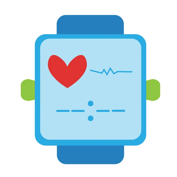 Tecknad Smart Watch Emoji Ikonen Isolerad Illustration — Stock vektor