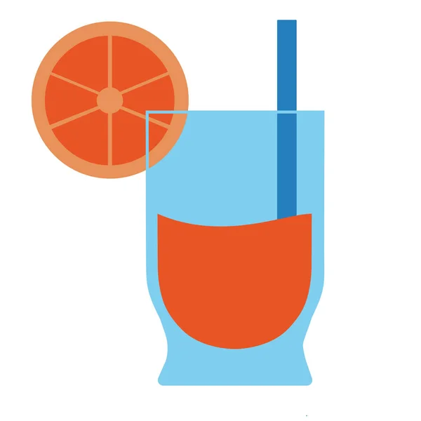 Icono de Emoji de jugo de naranja de dibujos animados Ilustración aislada — Archivo Imágenes Vectoriales
