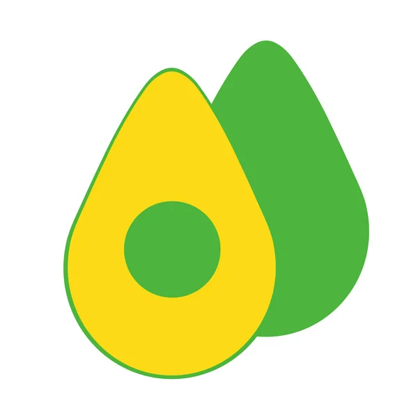 Icona di Avocado Emoji del fumetto Illustrazione isolata — Vettoriale Stock