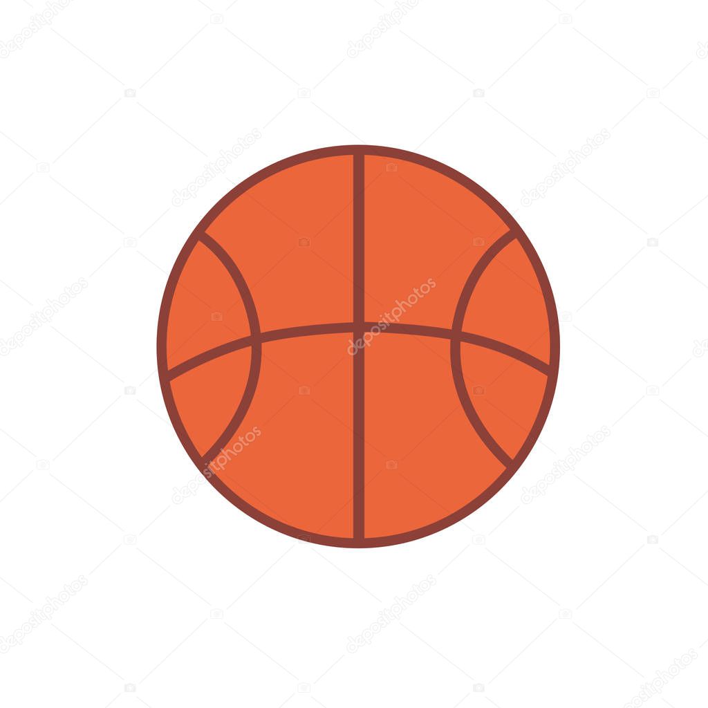 Cartoon Emoji Basket Ball Icon Isolated Illustration