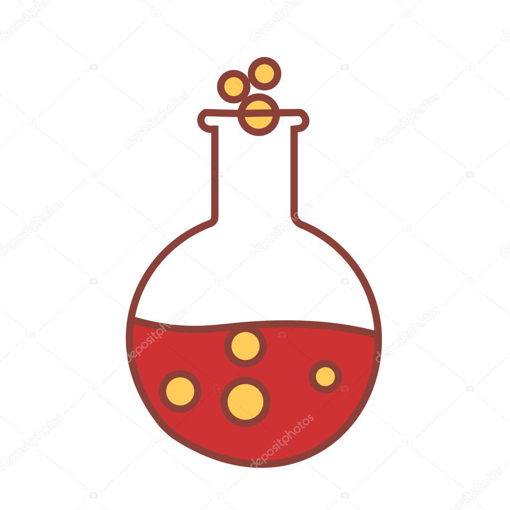 Cartoon Emoji Flask Icon Isolated Illustration