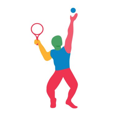 Görüntü: Soyut Tenis Oynatıcı Silueti Simgesi İzole Edildi