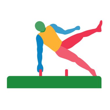 Görüntü: Soyut Jimnastikçi Silueti Simgesi İzole Edildi