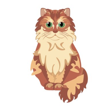 Çizgi film Şirin Yumuşak Kedi Çizimi İzole edildi