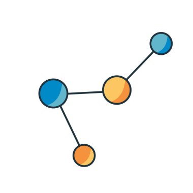 Moleküller Çizgi Filmi Simgesi Emoji İzole Eserleri