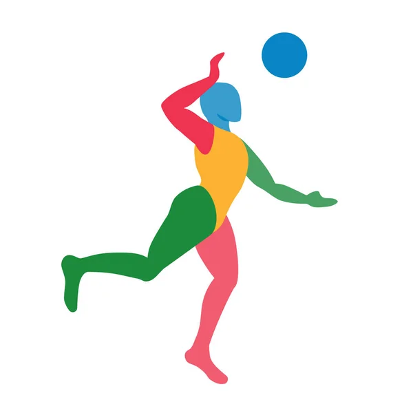 Иллюстрация Abstract Volleyball Player Silhouette Icon Isolated — стоковый вектор