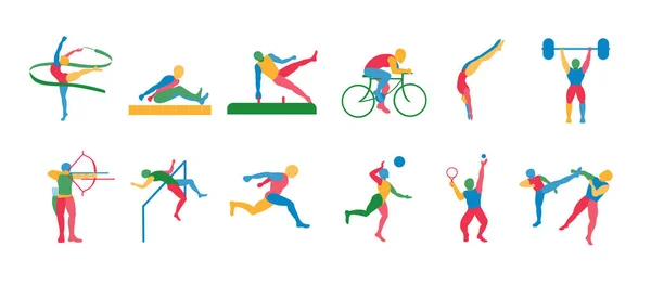 Conjunto de iconos deportivos olímpicos aislados — Vector de stock