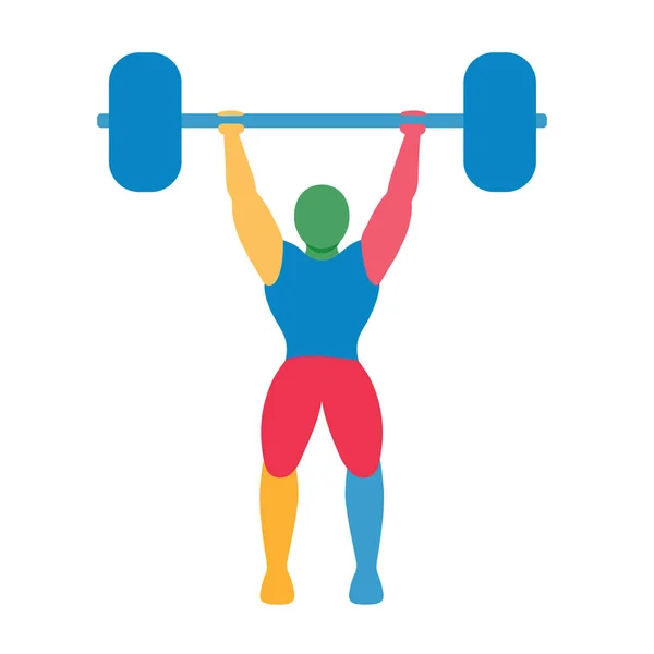 Illustration Abstract Weightlifter Silhouette Icon Isolated — Stock Vector