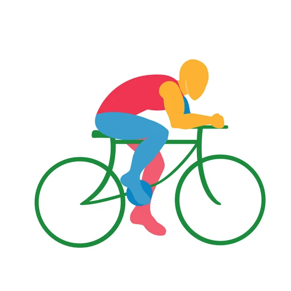 Ilustración Silueta de ciclista abstracta Icono aislado — Vector de stock