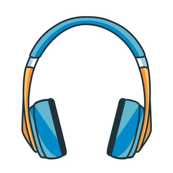 Fones de ouvido para desenhos animados Ícone Emoji Isolado Ilustração —  Vetores de Stock