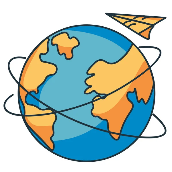 Cartoon Globe Icon Emoji Isolated Illustration — Stock Vector