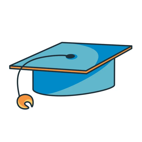 Cartoon Graduation Cap Ikona Emoji Izolowana Ilustracja — Wektor stockowy