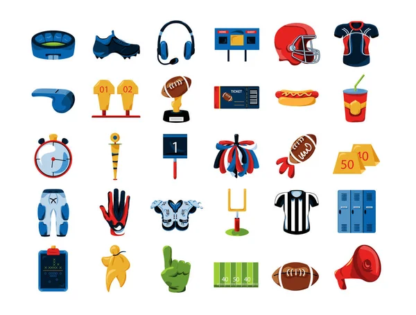 Conjunto de iconos del marcador de fútbol de dibujos animados aislados — Archivo Imágenes Vectoriales