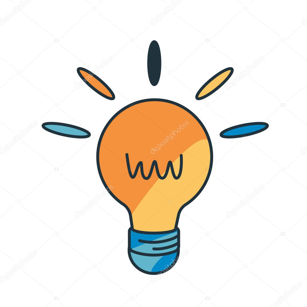 Cartoon Light Bulb Icon Emoji Isolated Illustration