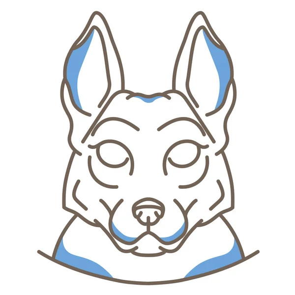 Vector Linear Art Dog Illustration Icon Isolated — Stock Vector