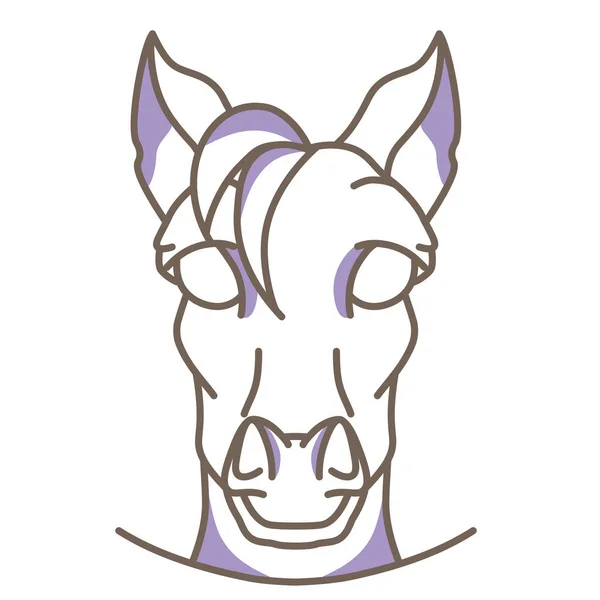 Ícone de ilustração de cavalo de arte linear vetorial isolado — Vetor de Stock