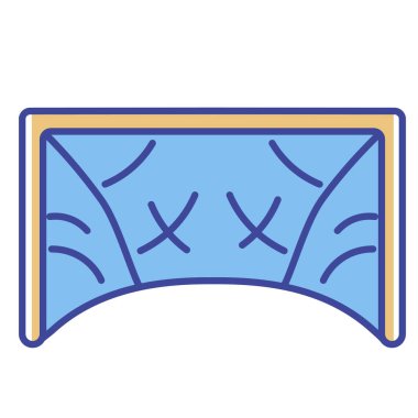 Çizgi film Futbolu Gol Simgesi İllüstrasyonu İzole Edildi