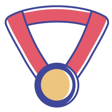 Çizgi film Altın Madalya Simgesi Resimleri İzole Edildi