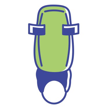 Çizgi film Futbolu Kneepad Simgesi İllüstrasyonu İzole Edildi