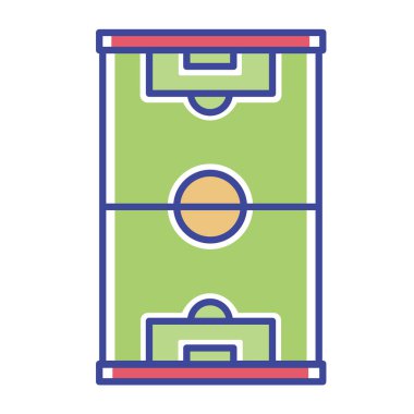 Çizgi film Futbol Sahası Simgesi İllüstrasyonu İzole Edildi