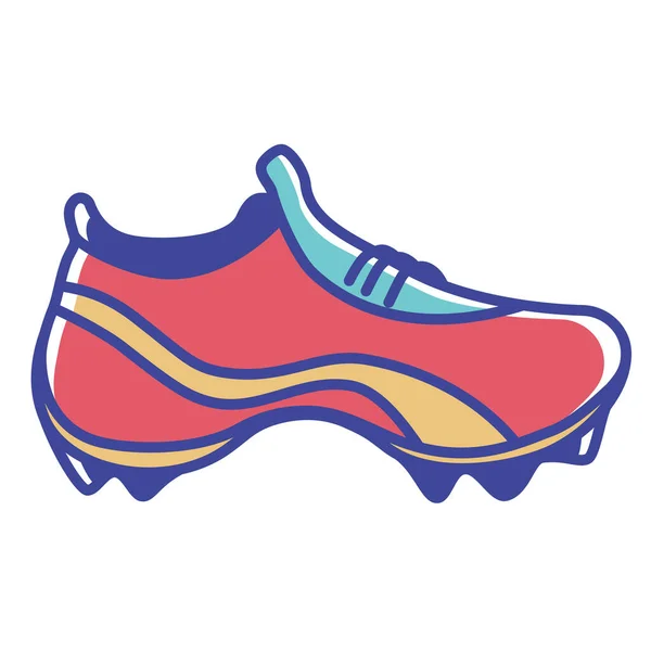 Icono de ilustración de calzado de fútbol de dibujos animados aislado — Vector de stock
