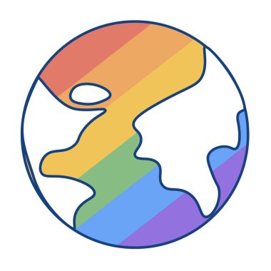 Çizgi film Lgbt Gezegeni Dünya Simgesi İzole Edilmiş İllüstrasyon