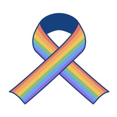 Çizgi film Lgbt Kurdele Simgesi İzole Edilmiş Resimler