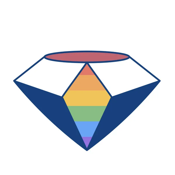 Desenhos animados LGBT Diamante Ícone Isolado Ilustração — Vetor de Stock