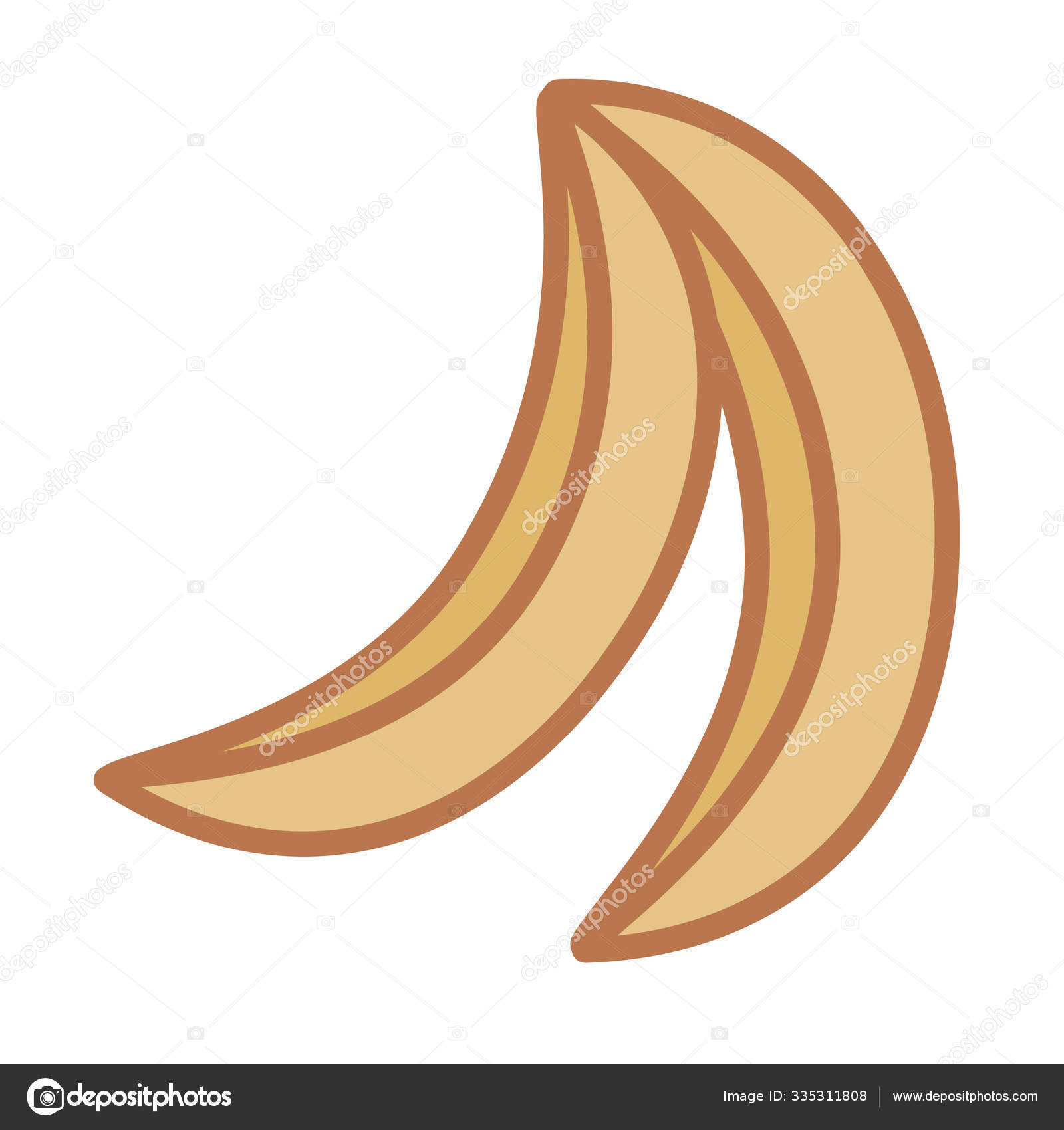 Cartoon Cute Bananas Emoji Icon Isolated Stock Illustration by
