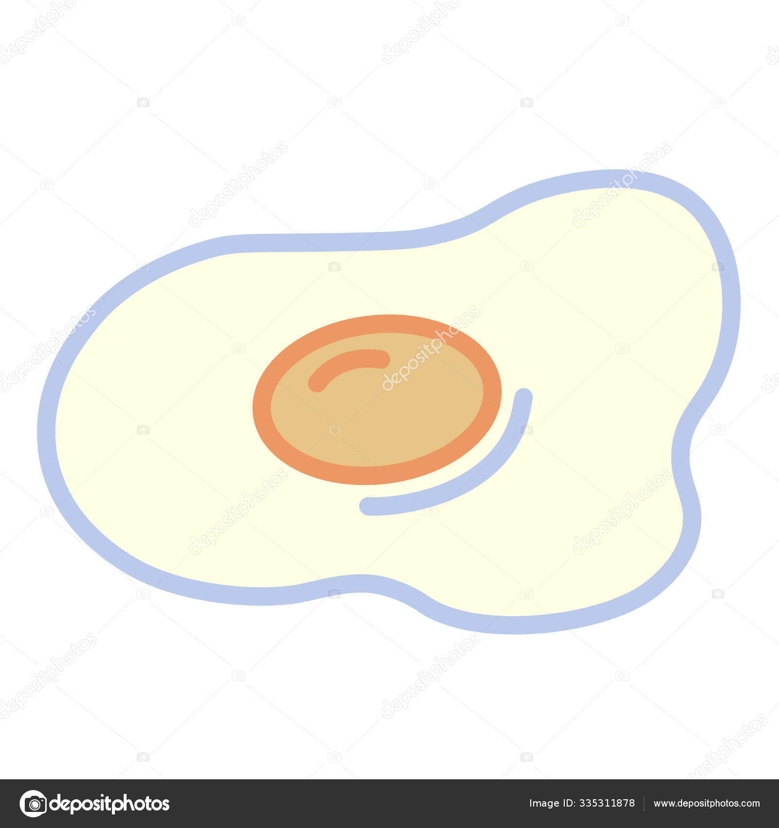 Cartoon Fried Egg Emoji Icon Isolated Stock Vector Image by