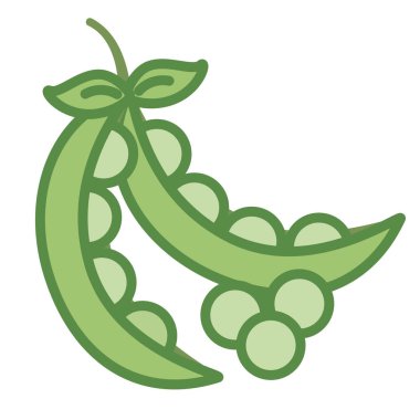 Yeşil Bezelye Emoji Simgesi İzole Edildi