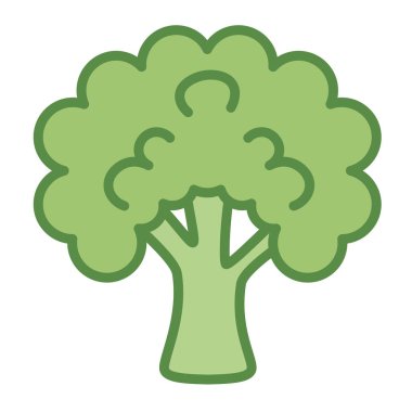 Çizgi film Brokoli Emoji Simgesi İzole Edildi