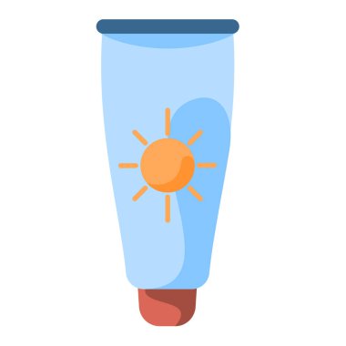 Çizgi film Güneş kremi Şişe Simgesi İllüstrasyonu İzole Edildi