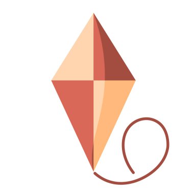 Çizgi film Turuncu Uçurtma Simgesi Resimleri İzole Edildi