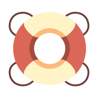 Çizgi film Orange Lifebuoy Simgesi Resimleri İzole Edildi