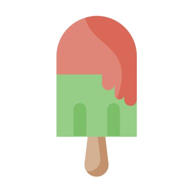 Çizgi film Yeşil ve Kırmızı Dondurma Simgesi Resimleri İzole Edildi