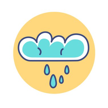 Çizgi film Bulut Simgesi Emoji İllüstrasyonu İzole Edildi