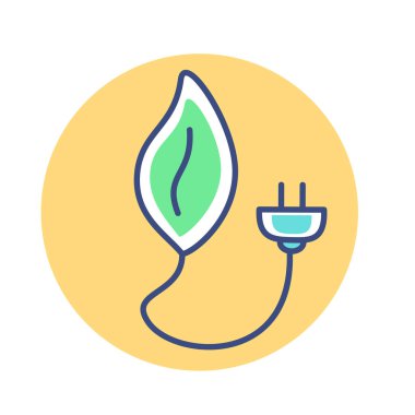 Çizgi film Yaprak Simgesi Emoji İllüstrasyonu İzole Edildi