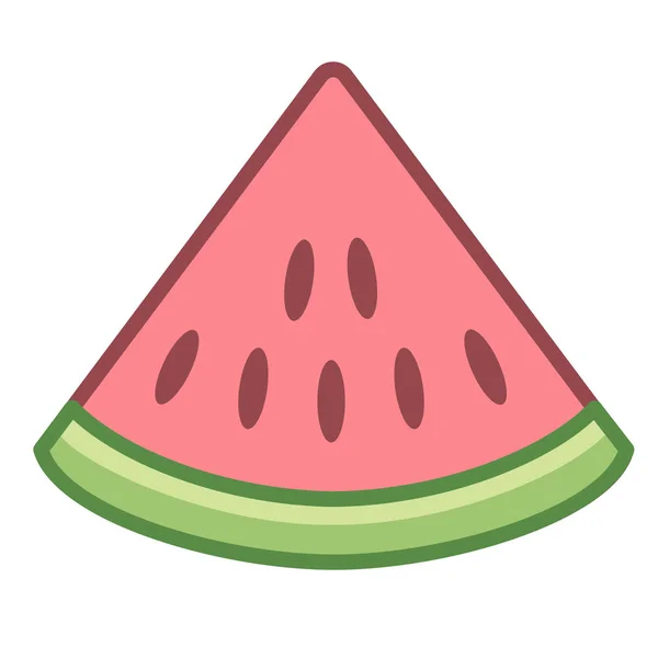 Vector Cartoon Watermelon Slice Emoji Icon Isolated — Stock Vector