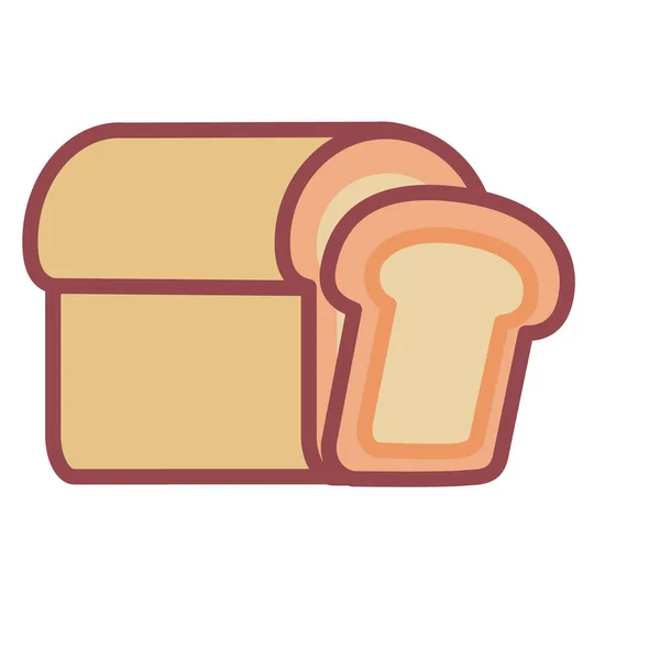 Loaf vectoriel de bande dessinée de pain Emoji Icône isolé — Image vectorielle