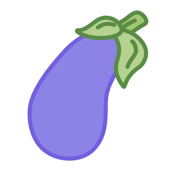 Dessin animé Aubergine mignonne Emoji Icône isolé — Image vectorielle