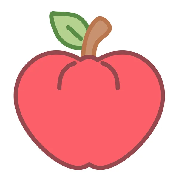 Icona Emoji di mela rossa del fumetto isolata — Vettoriale Stock