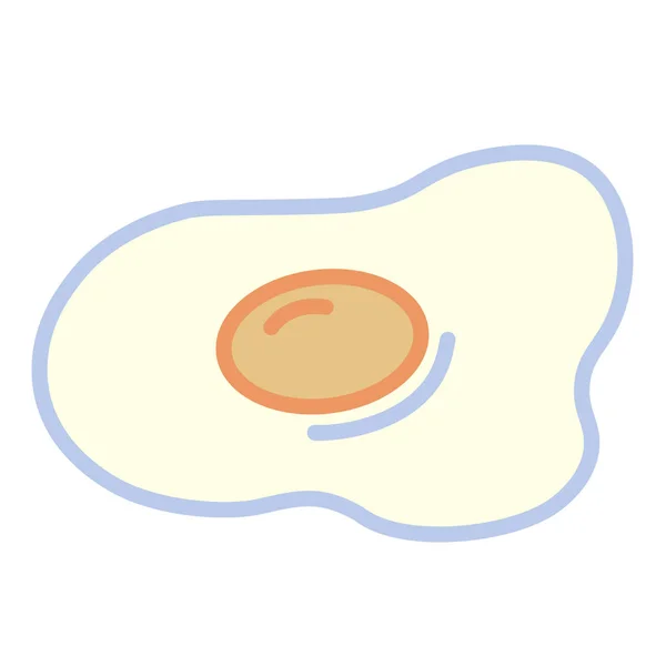Ícone de Emoji de ovo frito de desenhos animados isolado — Vetor de Stock