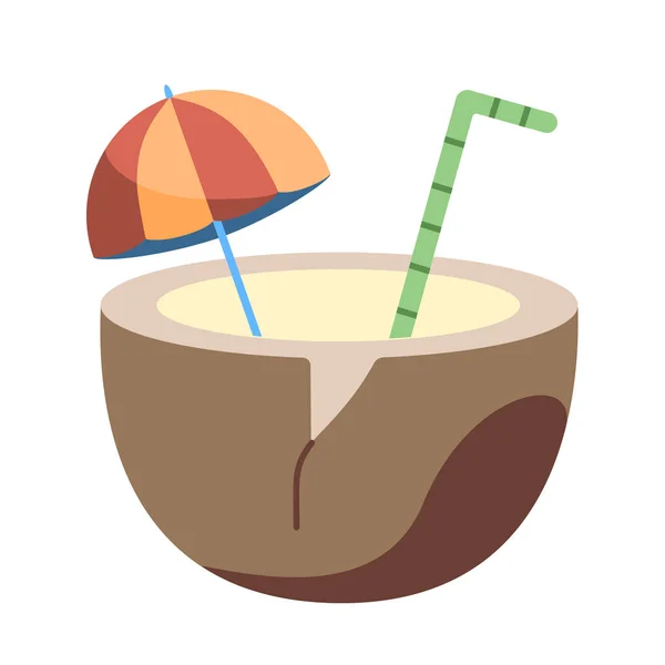 Ilustracja ikony napoju kokosowego kreskówki Izolacja — Wektor stockowy