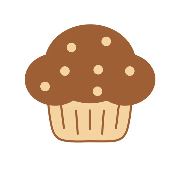 Icona del muffin del fumetto Emoji Illustrazione isolata — Vettoriale Stock