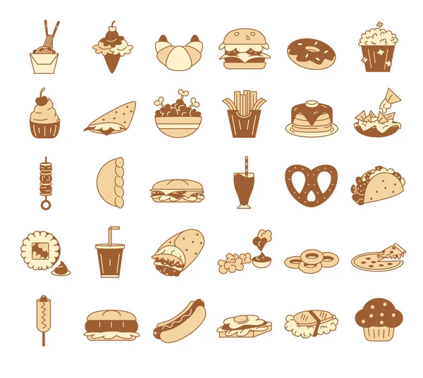 Icono de comida chatarra de dibujos animados Emoji Ilustración aislado — Vector de stock
