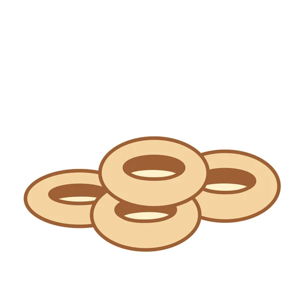 Cartoon Onion Rings Icon Emoji Illustration Isolated — Stock Vector