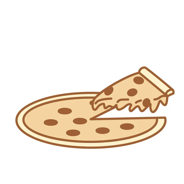 Cartoon Pizza Icon Emoji Illustration Isolated — 스톡 벡터