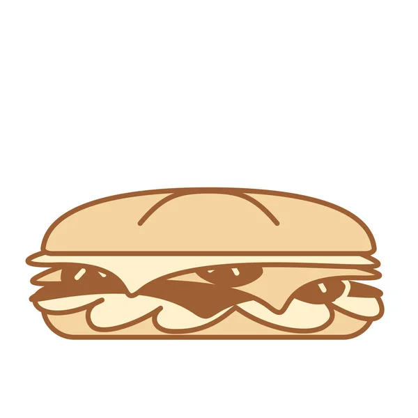 Ícone de sanduíche de desenhos animados Ilustração Emoji Isolado — Vetor de Stock