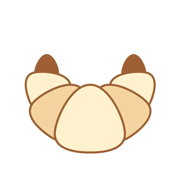 Cartoon Croissant Icon Emoji Ilustrace Izolované — Stockový vektor